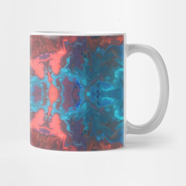 Psychedelic Hippie Flower Red and Blue by WormholeOrbital